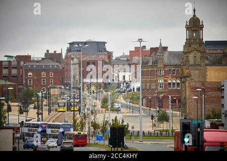 Arrêt de tramway Oldham Mumps Interchange Metrolink Banque D'Images