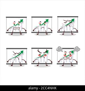 Graphique en haut de personnage de dessin animé avec diverses expressions de colère Illustration de Vecteur