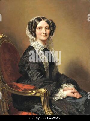 Winterhalter Franz Xavier - Portrait de Madame François Marie Delessert - École allemande - 19e siècle Banque D'Images