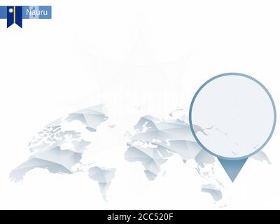 Résumé carte du monde arrondie avec carte détaillée de Nauru. Illustration vectorielle. Illustration de Vecteur