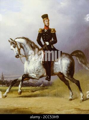 William II (1792-1849), roi des pays-Bas, portrait équestre de Nicolaas Pieneman, vers 1830-1850 Banque D'Images