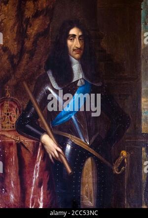 Charles Ier, (1600-1649), roi d'Angleterre, portrait peint par Simon Luttichys, 1661 Banque D'Images