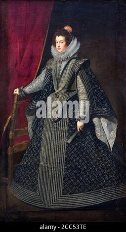 Elisabeth de France (1602-1644), reine Consort d'Espagne, première épouse de Philippe IV d'Espagne, portrait peint par Diego Velazquez, 1614-1660 Banque D'Images