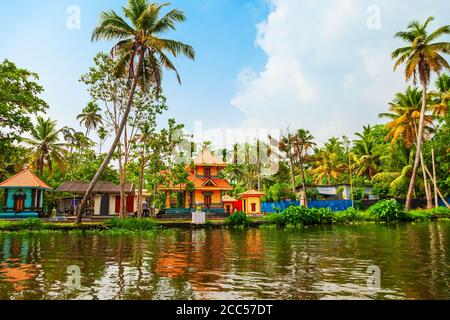 Backwaters Alappuzha paysage dans l'état du Kerala en Inde Banque D'Images