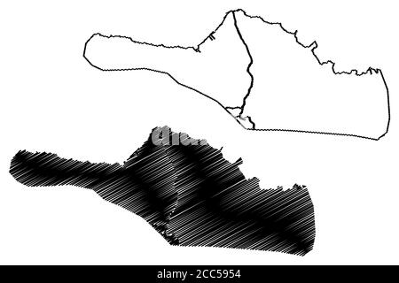 Carrefour City (République d'Haïti, île Hispaniola, département Ouest) carte illustration vectorielle, croquis de la ville de Carrefour carte Illustration de Vecteur