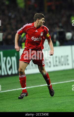 Milan Italie, 11 mars 2008, 'G.Meazza' Stadium, UEFA Champions League 2007/2008, FC Inter - FC Liverpool : Steven Gerrard en action pendant le match Banque D'Images