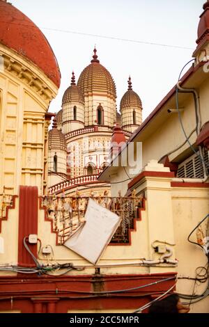 Temple de Dakshineswar Kali à Kolkata (Calcutta), Inde, Asie du Sud-est. Banque D'Images