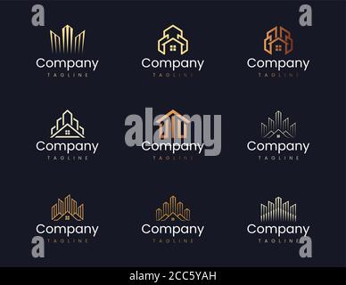 Modèle de conception de logo de construction. Éléments graphiques adaptés à la marque d'entreprise Illustration de Vecteur