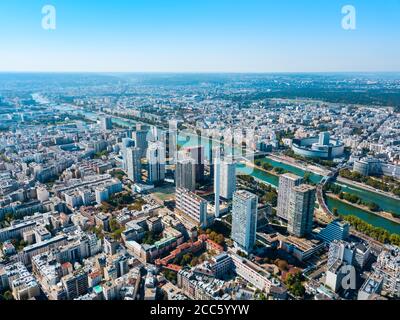 Antenne de la ville de Paris vue panoramique. Paris est la capitale et ville la plus peuplée de France. Banque D'Images