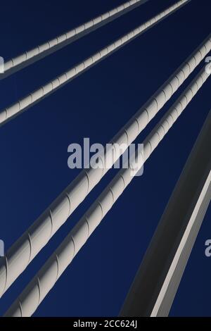 Détails structurels sur le pont suspendu de Valence Banque D'Images