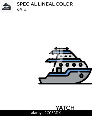 Icône de vecteur de couleur de ligne jaune soecial de Yatch. Modèle de conception de symbole d'illustration pour élément d'interface utilisateur Web mobile. Illustration de Vecteur