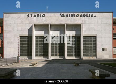 Le stade Giuseppe Sinigaglia (1927), architecture rationaliste de Côme, Italie Banque D'Images