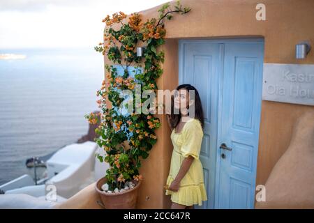 Couple à Santorin Banque D'Images