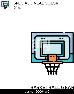 Icône de vecteur de couleur stéecial de l'équipement de basket-ball. Modèle de conception de symbole d'illustration pour élément d'interface utilisateur Web mobile. Illustration de Vecteur