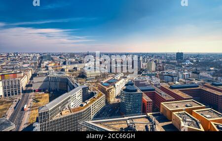 Panorama d'été de Berlin, vue depuis la Potsdamer Platz Banque D'Images