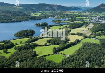 Vue depuis Walla Crag Cumbria English Lake District Banque D'Images