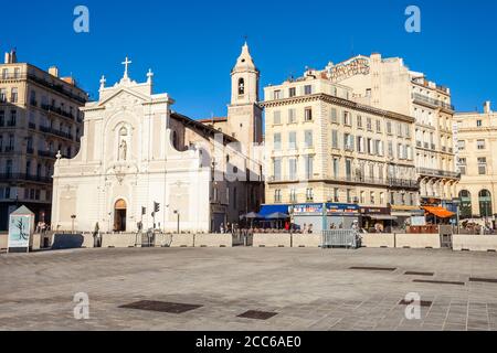 MARSEILLE, FRANCE - 23 SEPTEMBRE 2018 : Église Saint Ferreol Augustins près du vieux port de Marseille. Banque D'Images