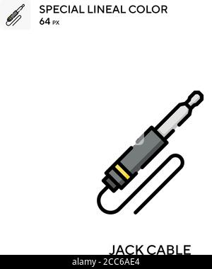 Icône de vecteur de couleur de câble de prise femelle. Modèle de conception de symbole d'illustration pour élément d'interface utilisateur Web mobile. Illustration de Vecteur