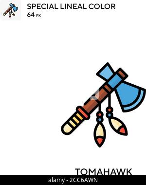 Icône de vecteur de couleur de ligne soecial de Tomahawk. Modèle de conception de symbole d'illustration pour élément d'interface utilisateur Web mobile. Illustration de Vecteur