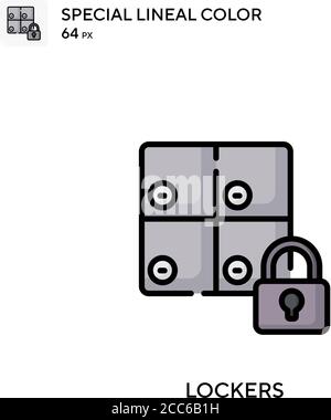 Icône de vecteur de couleur de la ligne de la pièce de soecial de Lockers. Modèle de conception de symbole d'illustration pour élément d'interface utilisateur Web mobile. Illustration de Vecteur