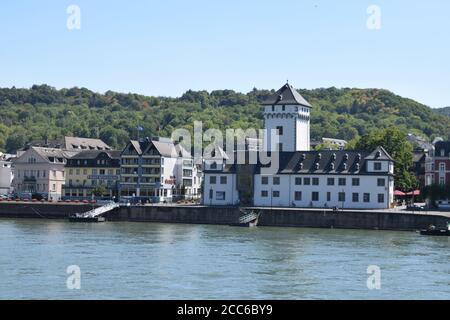 Vue sur le Rhin jusqu'à Boppard Banque D'Images