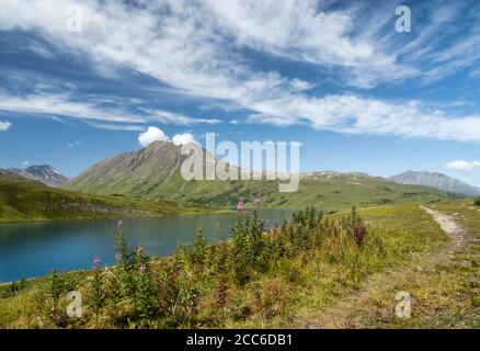 Lost Lake (Trail) et les montagnes Kenai dans le centre-sud de l'Alaska. Banque D'Images