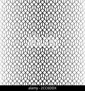 Motif vectoriel sans couture. Arrière-plan demi-ton abstrait. Texture moderne et élégante. Répéter régulièrement des formes zigzag avec des hexagons, des losange avec des modèles de moins en moins Illustration de Vecteur