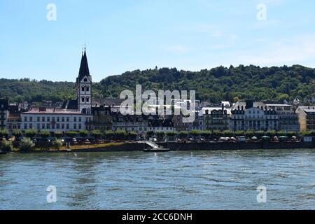 Vue sur le Rhin jusqu'à Boppard Banque D'Images