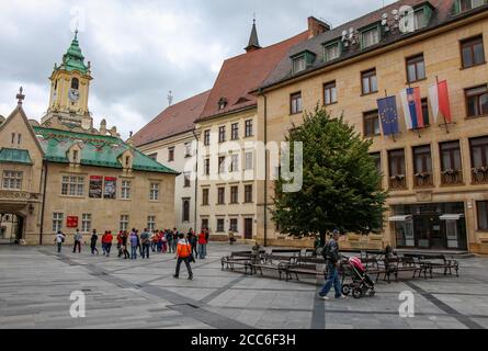 Bratislava, Slovaquie - 5 juillet 2020 : place des primates dans la vieille ville de Bratislava, Slovaquie Banque D'Images