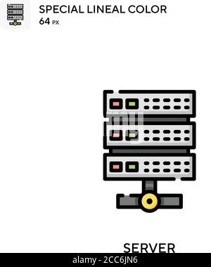 Icône de vecteur de couleur linéaire pour serveur. Modèle de conception de symbole d'illustration pour élément d'interface utilisateur Web mobile. Illustration de Vecteur