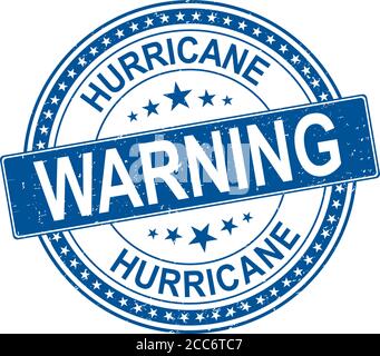 Bleu Hurricane rond texte du timbre rouge sur fond blanc Illustration de Vecteur