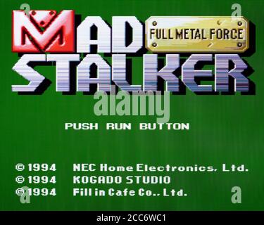Mad Stalker - Full Metal Force - PC Engine CD Jeu vidéo - usage éditorial uniquement Banque D'Images