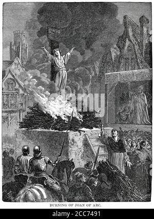 Burning of Joan of Arc, Ridpath's History of the World, Volume III, par John Clark Ridpath, LL. D., Merrill & Baker Publishers, New York, 1897 Banque D'Images