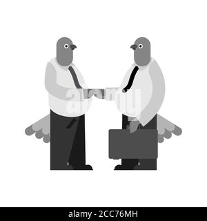 Homme d'affaires Dove. Patron pigeon. Oiseau en costume. Commis de bureau de volaille Illustration de Vecteur