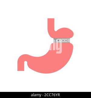 Bandes d'estomac isolées. Bande gastrique réglable. Illustration vectorielle Illustration de Vecteur