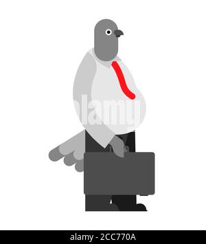 Homme d'affaires Dove. Patron pigeon. Oiseau en costume. Commis de bureau de volaille Illustration de Vecteur