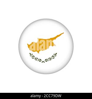 Drapeau icon de Chypre . Drapeau brillant rond. Illustration vectorielle. SPE 10 Illustration de Vecteur