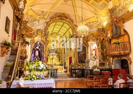 Viana do Castelo, Portugal - 21 août 2015 : intérieur de la chapelle de Nossa Senhora da Agonia à Viana do Castelo, Portugal. Banque D'Images