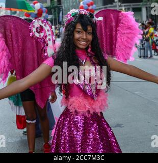 Parade de la journée dominicaine dans le centre-ville de New York. Banque D'Images