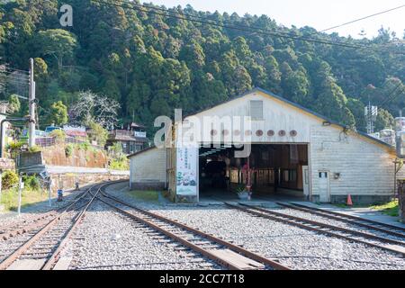 Chiayi County, Taïwan - Alishan Forest Railway Fenqihu Steam Engine garage dans le canton de Zhuqi, Chiayi County, Taïwan. Banque D'Images