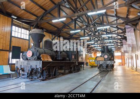 Chiayi County, Taïwan - Alishan Forest Railway Fenqihu Steam Engine garage dans le canton de Zhuqi, Chiayi County, Taïwan. Banque D'Images