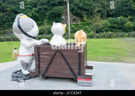 New Taipei City, Taiwan - Houtong Cat Village. Un célèbre site touristique à Ruifang, New Taipei City, Taïwan. Banque D'Images