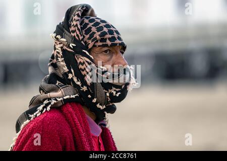 La tribu nationale saoudienne sur le festival traditionnel de safari dans le désert à abqaiq Arabie Saoudite. Banque D'Images