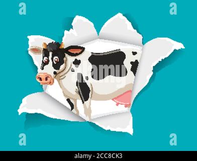 Modèle d'arrière-plan avec illustration de la jolie vache Illustration de Vecteur