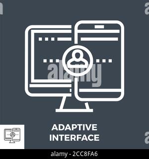 Icône vecteur de ligne mince de l'interface adaptative Illustration de Vecteur