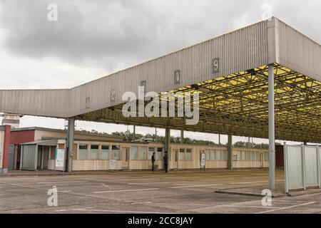 Marienborn, mémorial de la division allemande. L'ancien poste frontalier est devenu un mémorial de la division allemande entre l'ouest et l'est à Helmstedt-Marienbo Banque D'Images