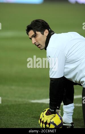 Milan, 28 janvier 2010, Stade 'G.MEAZZA SAN SIRO', Championnat de football de l'Italie coupe 2009/2010, FC Inter - FC Juventus: Gianluigi Buffon avant le match Banque D'Images