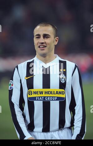 Milan, 28 janvier 2010, Stade 'G.MEAZZA SAN SIRO', Championnat de football de l'Italie coupe 2009/2010, FC Inter - FC Juventus: Fabio Cannavaro avant le match Banque D'Images