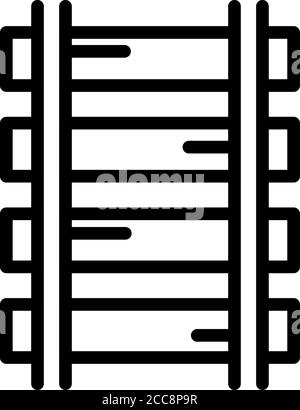 Icône train Road, style de contour Illustration de Vecteur