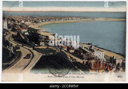 Normandie, Seine Maritime (76), Sainte-adresse (Sainte-adresse) : vue générale de la station balnéaire du Nice Havrais (Nice-Havrais) - carte postale Banque D'Images